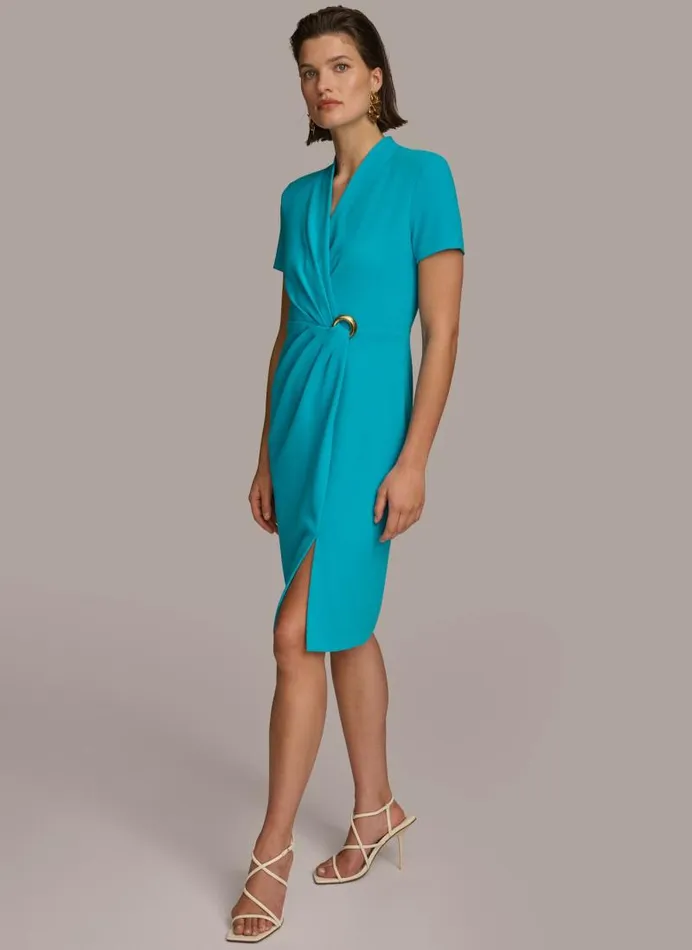 Women RUCHED DRESS WITH HARDWARE Tide Donna Karan New York Dresses And Jumpsuits Women RUCHED DRESS WITH HARDWARE Tide Donna Karan New York Dresses And Jumpsuits