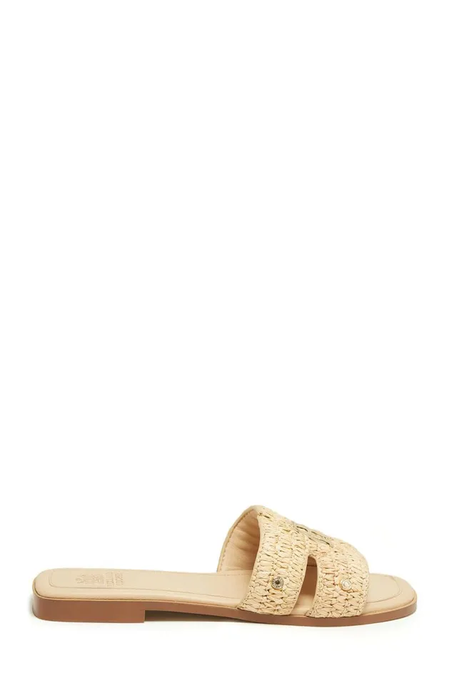Women Sandals and Slides Holland Cooper Monogram Slides Natural Straw Women Sandals and Slides Holland Cooper Monogram Slides Natural Straw