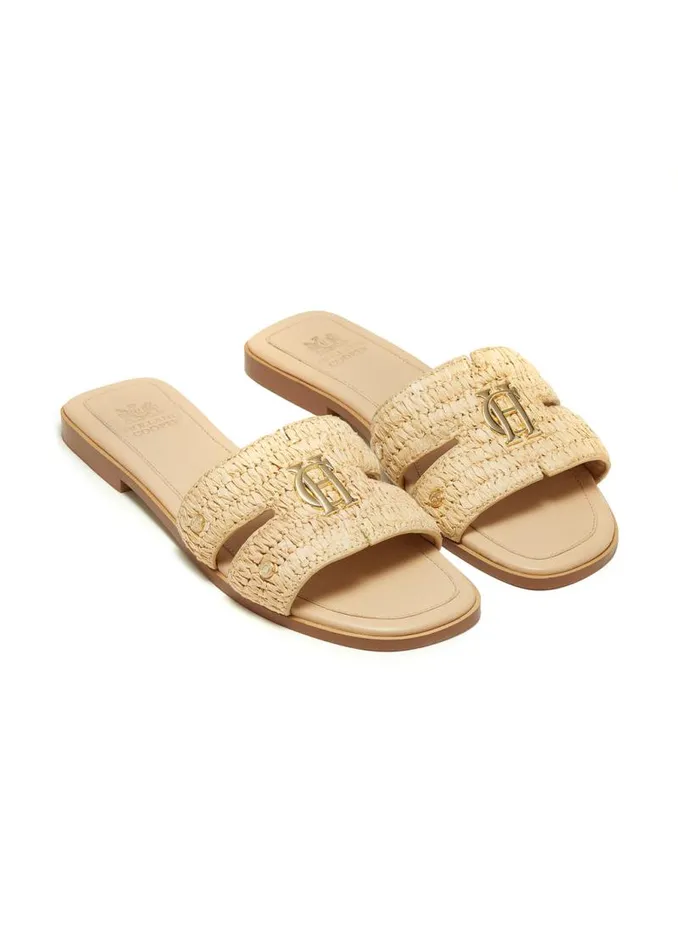 Women Sandals and Slides Holland Cooper Monogram Slides Natural Straw Women Sandals and Slides Holland Cooper Monogram Slides Natural Straw