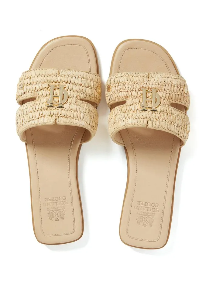 Women Sandals and Slides Holland Cooper Monogram Slides Natural Straw Women Sandals and Slides Holland Cooper Monogram Slides Natural Straw
