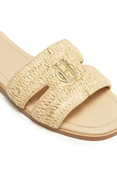 Women Sandals and Slides Holland Cooper Monogram Slides Natural Straw Women Sandals and Slides Holland Cooper Monogram Slides Natural Straw