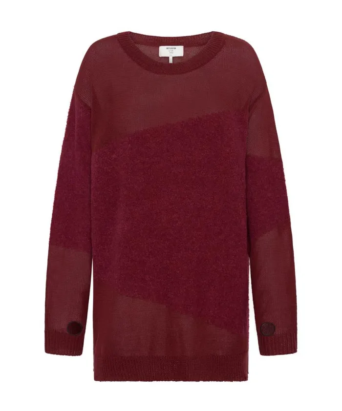 Women SHATTERED CREW KNIT SWEATER RED One Teaspoon Knitwear Women SHATTERED CREW KNIT SWEATER RED One Teaspoon Knitwear