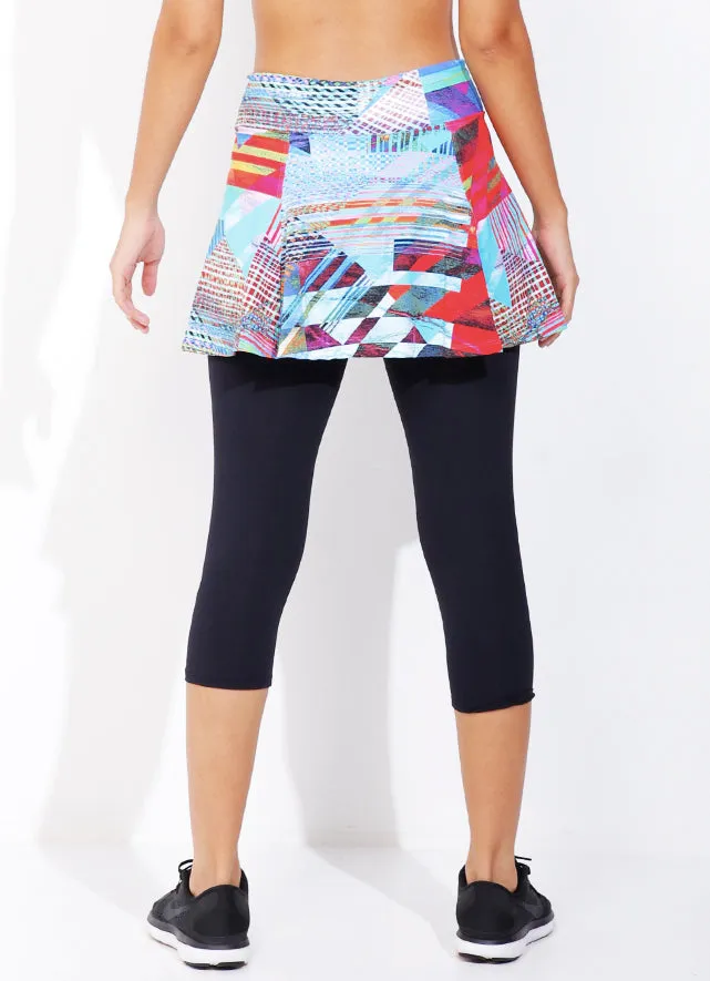 Women Skirted Capri Seabreezeblk Dona Jo Skirted Leggings and Capris