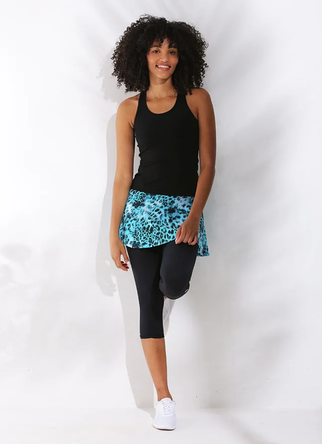 Women Skirted Capri Wildblueblk Dona Jo Skirted Leggings and Capris