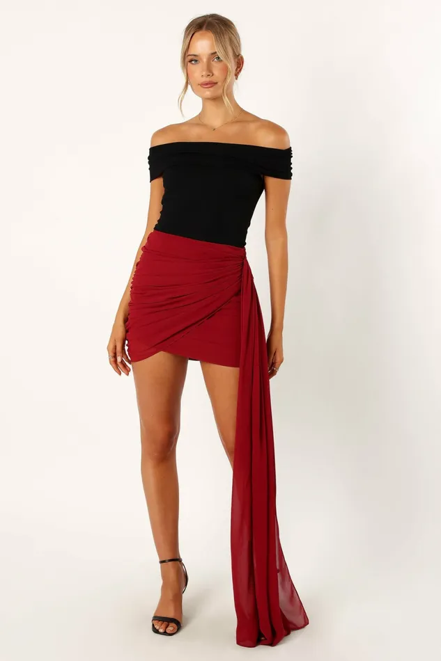 Women Skirts Petal and Pup Night Lover Mini Skirt Merlot