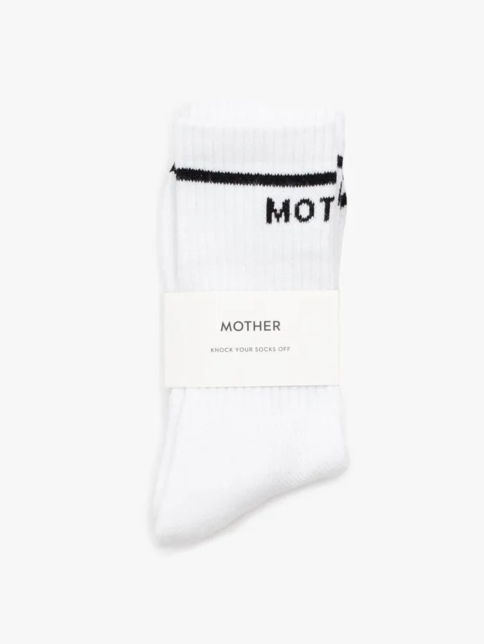 Women SocksLaces Mother Denim Baby Steps White