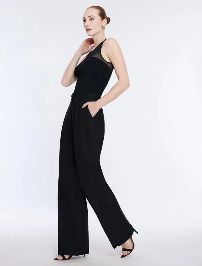Women Straight Leg Linen Pant Black BCBG Suiting Women Straight Leg Linen Pant Black BCBG Suiting