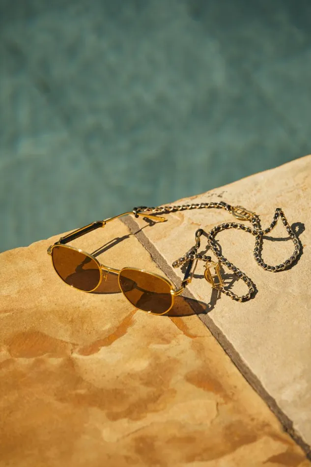Women Sunglasses Holland Cooper Milan Glasses Chain Black Gold