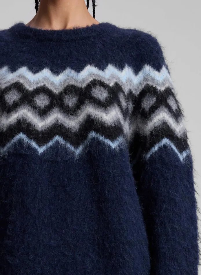 Women Sweaters ALC Ezra Fairisle Sweater Navy Multi