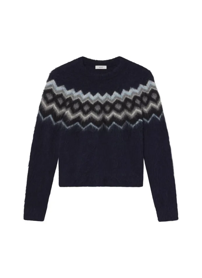 Women Sweaters ALC Ezra Fairisle Sweater Navy Multi