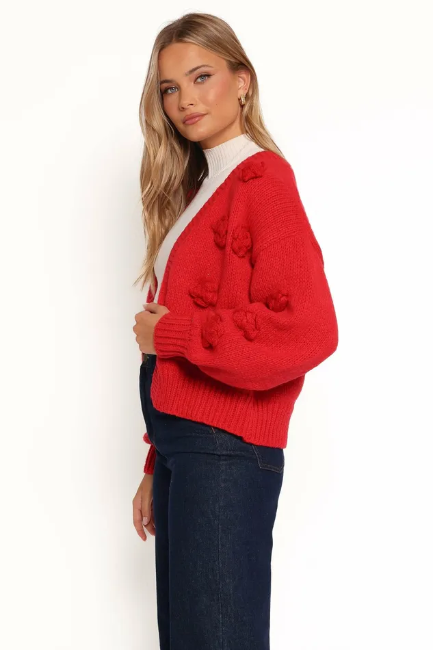 Women Sweaters Petal and Pup Doralee Rose Cardigan Red