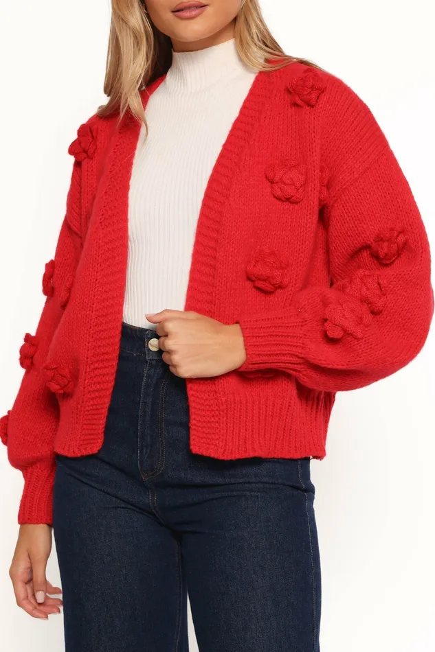 Women Sweaters Petal and Pup Doralee Rose Cardigan Red