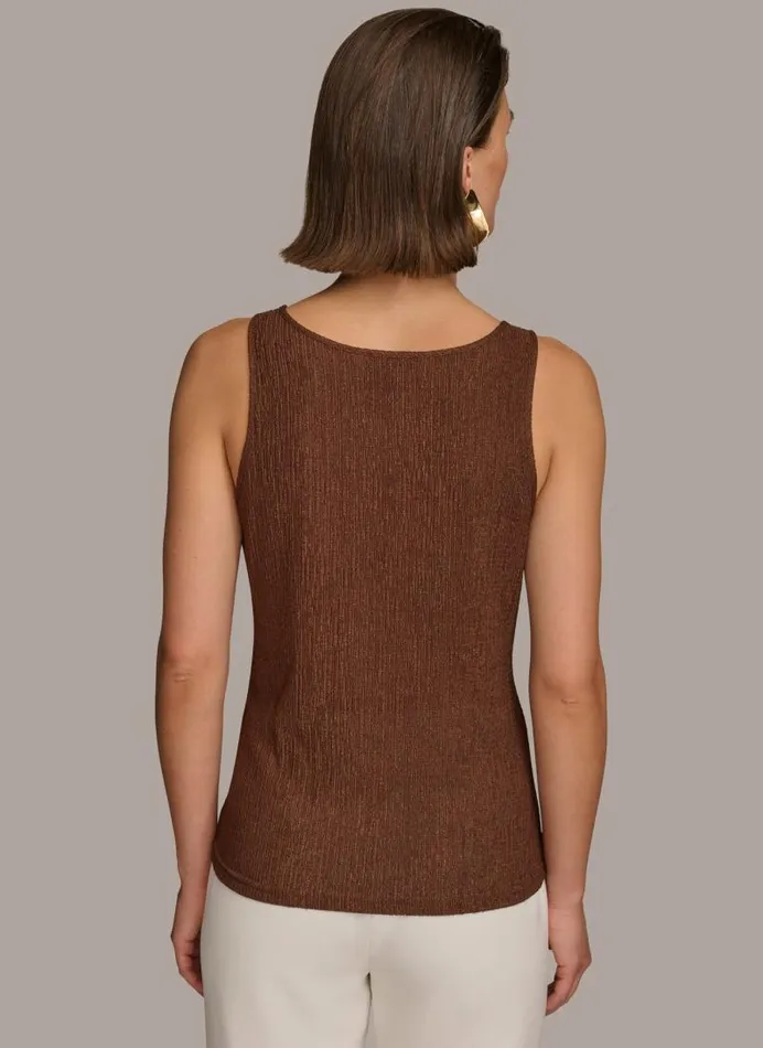 Women TEXTURED TANK Brown Donna Karan New York Sweaters And Tops Women TEXTURED TANK Brown Donna Karan New York Sweaters And Tops