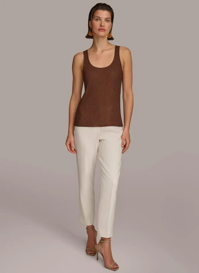 Women TEXTURED TANK Brown Donna Karan New York Sweaters And Tops Women TEXTURED TANK Brown Donna Karan New York Sweaters And Tops