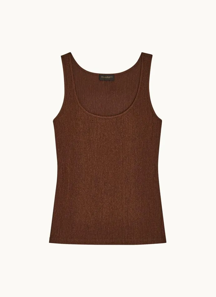 Women TEXTURED TANK Brown Donna Karan New York Sweaters And Tops Women TEXTURED TANK Brown Donna Karan New York Sweaters And Tops