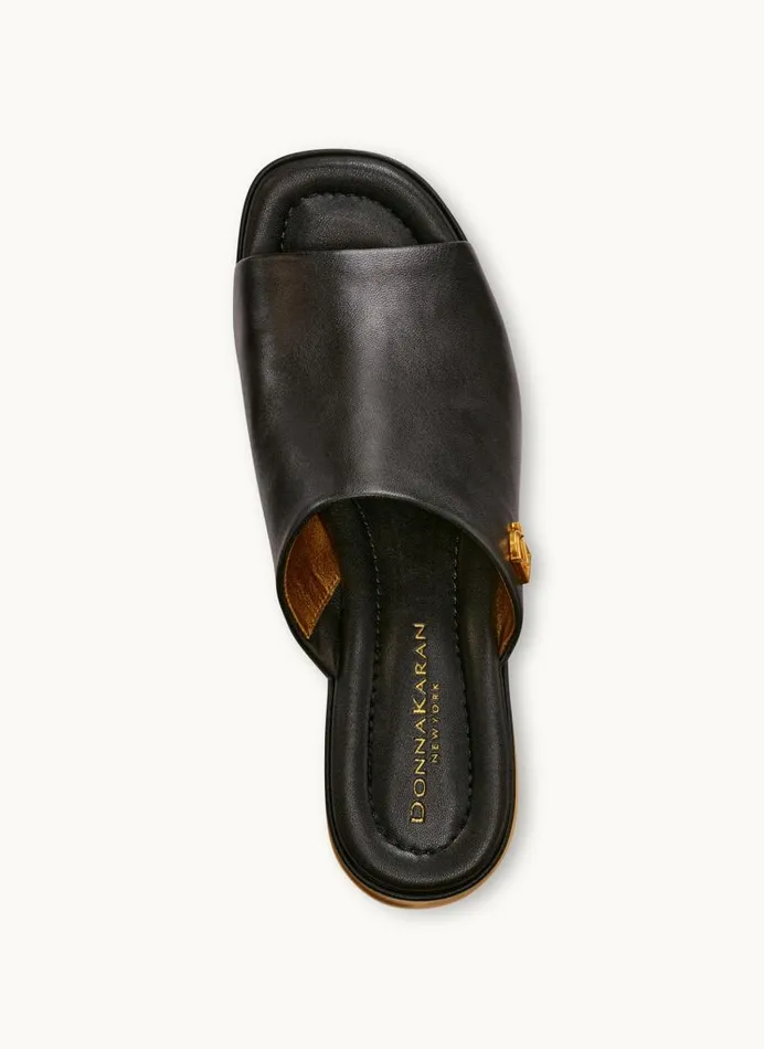 Women TINLEY PEEP TOE MULE Black Donna Karan New York Heels And Wedges Women TINLEY PEEP TOE MULE Black Donna Karan New York Heels And Wedges