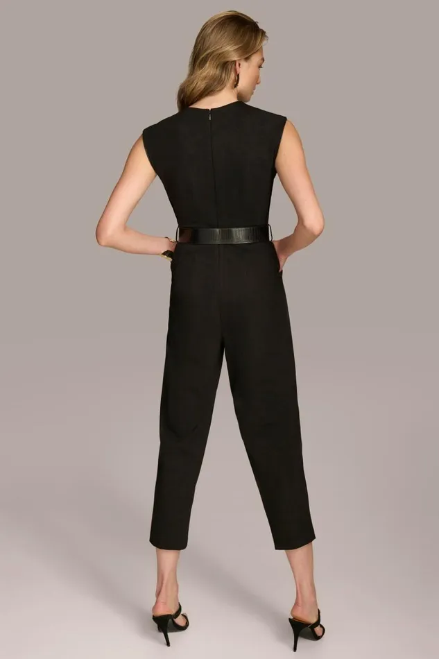 Women V NECK CROPPED JUMPSUIT Black Donna Karan New York Dresses And Jumpsuits Women V NECK CROPPED JUMPSUIT Black Donna Karan New York Dresses And Jumpsuits