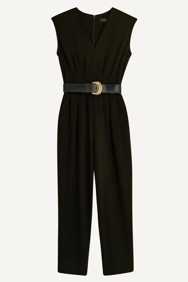Women V NECK CROPPED JUMPSUIT Black Donna Karan New York Dresses And Jumpsuits Women V NECK CROPPED JUMPSUIT Black Donna Karan New York Dresses And Jumpsuits