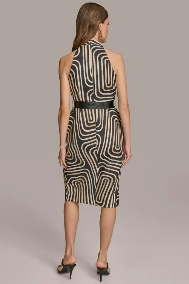 Women V NECK SHEATH MIDI WITH BELT Blackfawn Donna Karan New York Dresses And Jumpsuits Women V NECK SHEATH MIDI WITH BELT Blackfawn Donna Karan New York Dresses And Jumpsuits