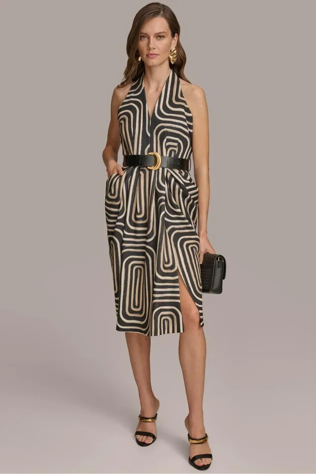 Women V NECK SHEATH MIDI WITH BELT Blackfawn Donna Karan New York Dresses And Jumpsuits Women V NECK SHEATH MIDI WITH BELT Blackfawn Donna Karan New York Dresses And Jumpsuits