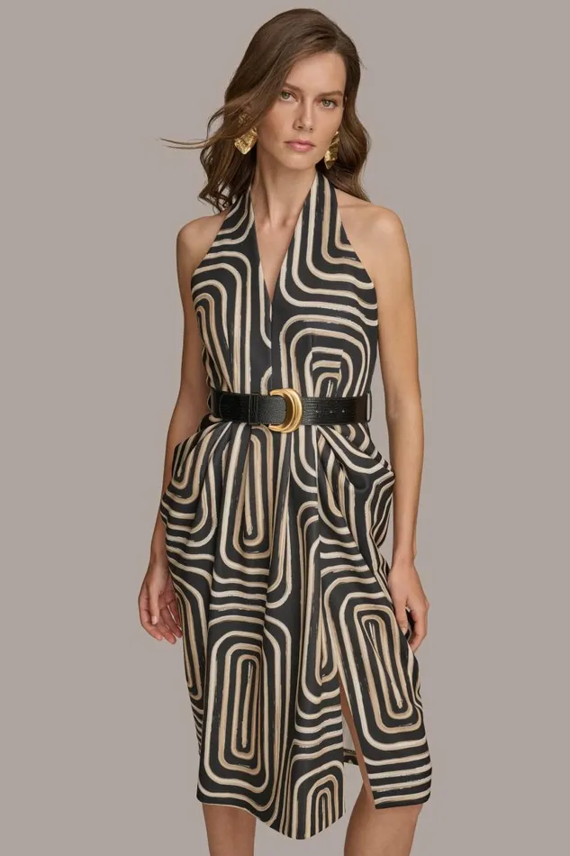 Women V NECK SHEATH MIDI WITH BELT Blackfawn Donna Karan New York Dresses And Jumpsuits Women V NECK SHEATH MIDI WITH BELT Blackfawn Donna Karan New York Dresses And Jumpsuits