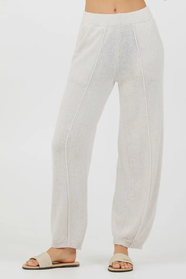 Women Vintage Havana All Bottoms Coconut Relaxed Rib Knit Pants Coconut