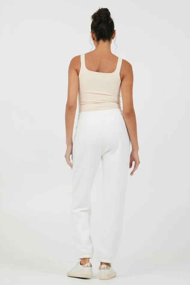Women Vintage Havana All Bottoms White Essentials Fleece Joggers White