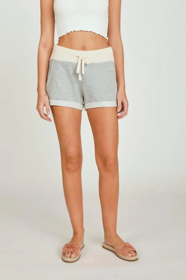 Women Vintage Havana Shorts Heather GreyIvory Sweater Combo Short Heather Grey