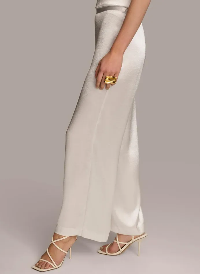 Women WIDE LEG FLAT FRONT Cream Donna Karan New York Pants Women WIDE LEG FLAT FRONT Cream Donna Karan New York Pants