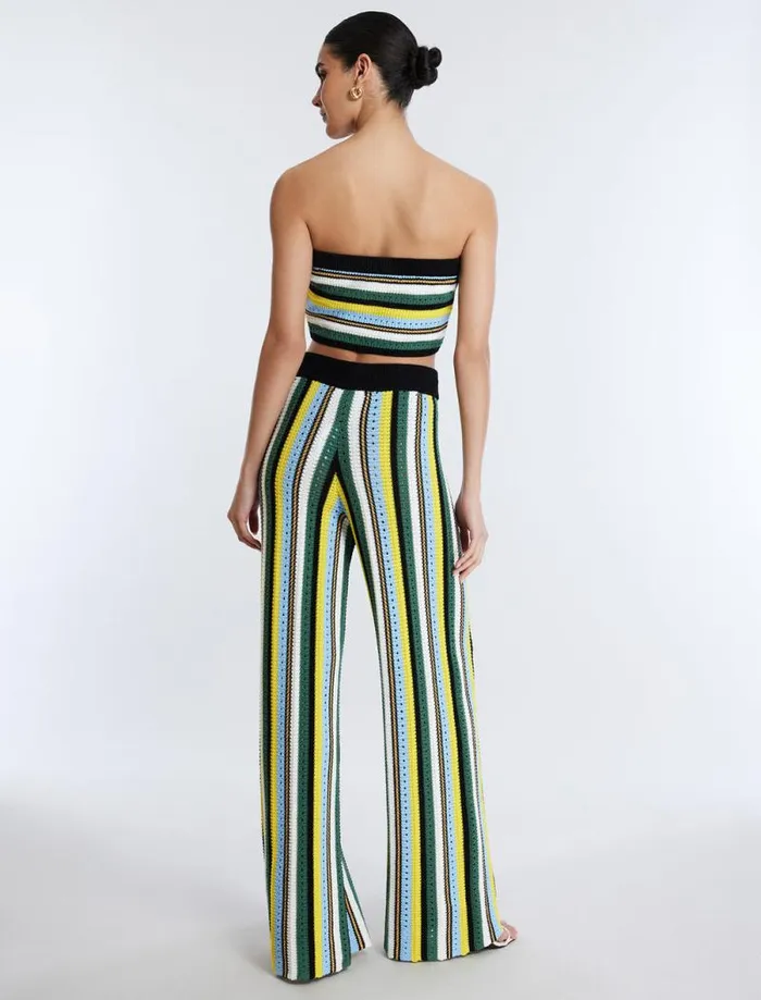 Women WideLeg Knit Pant Multi Stripe BCBG Bottoms Women WideLeg Knit Pant Multi Stripe BCBG Bottoms