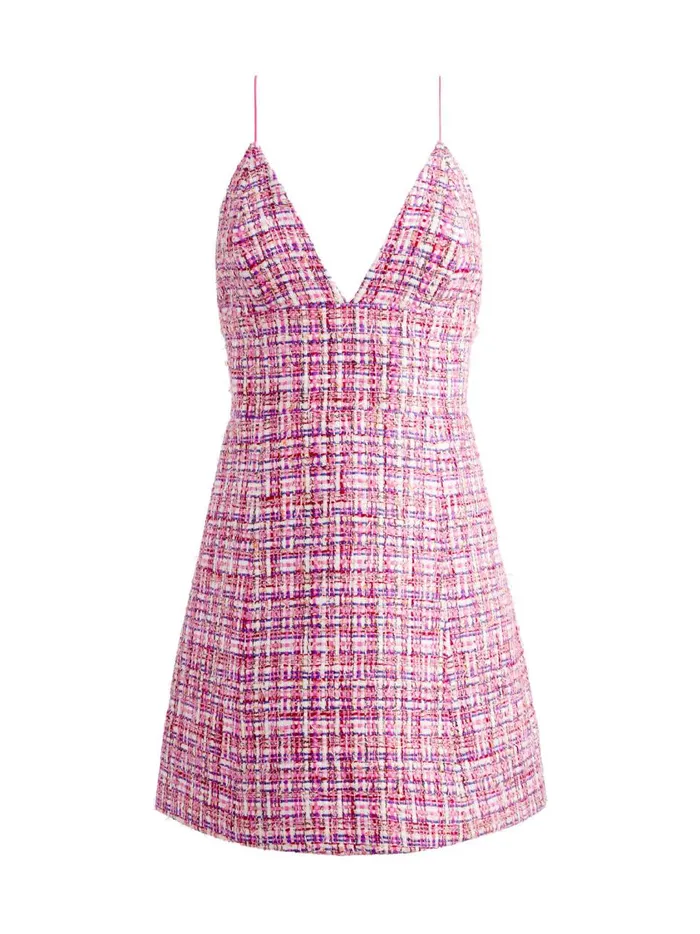 Womens Dresses Alice Olivia Carli Spaghetti Strap Tweed Mini Dress Candywhite Womens Dresses Alice Olivia Carli Spaghetti Strap Tweed Mini Dress Candywhite