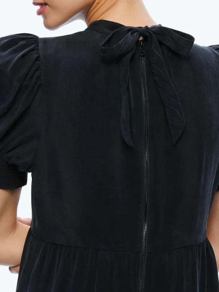 Womens Dresses Alice Olivia Dorine Puff Sleeve Mini Dress Black