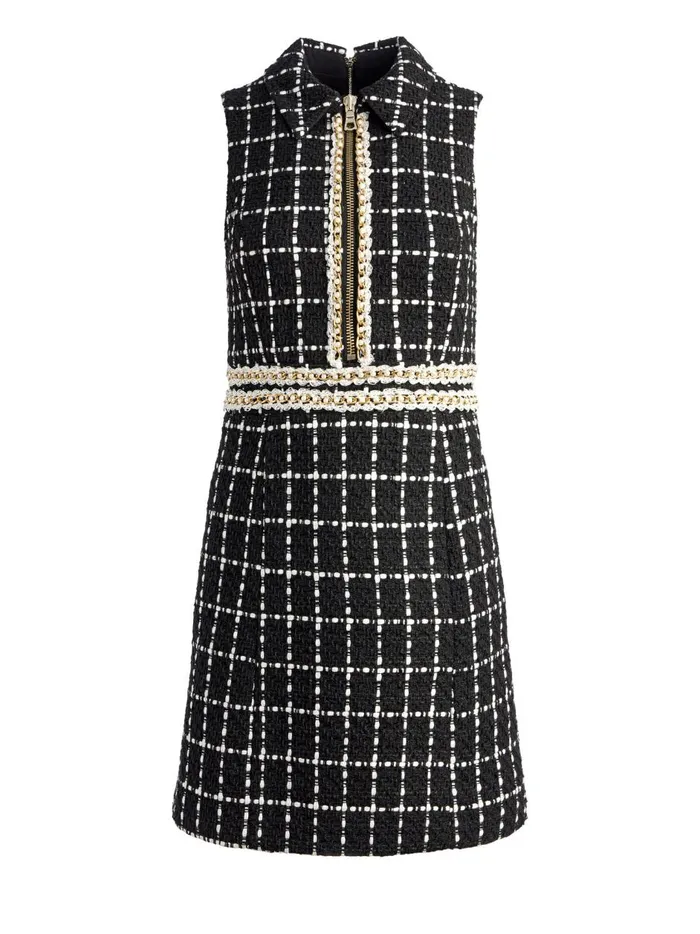 Womens Dresses Alice Olivia Ellis Tweed Mini Dress Black