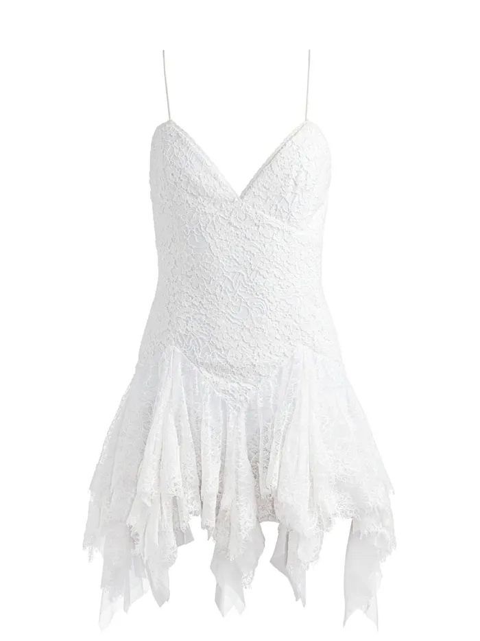 Womens Dresses Alice Olivia Stara Lace Slip Mini Dress White