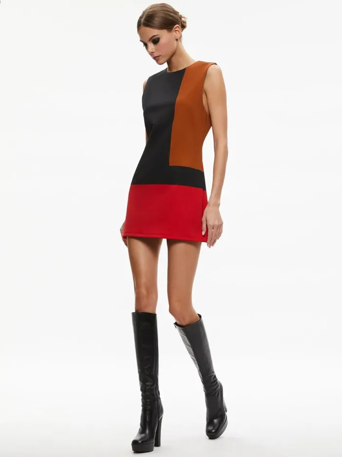 Womens Dresses Alice Olivia Wynell Mini Dress Multi Colorblock