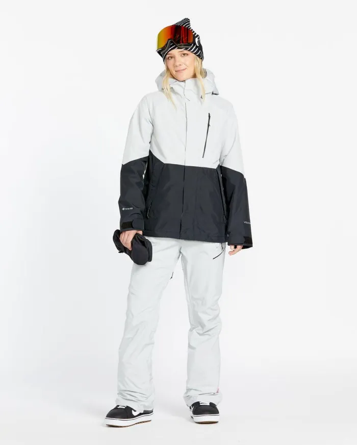 Womens Elm Stretch Gore Bib Overalls 8211 Cloud Grey Womens Volcom Pants