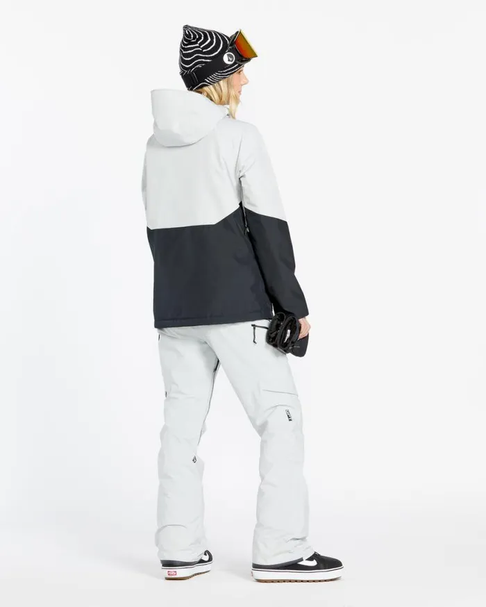 Womens Elm Stretch Gore Bib Overalls 8211 Cloud Grey Womens Volcom Pants