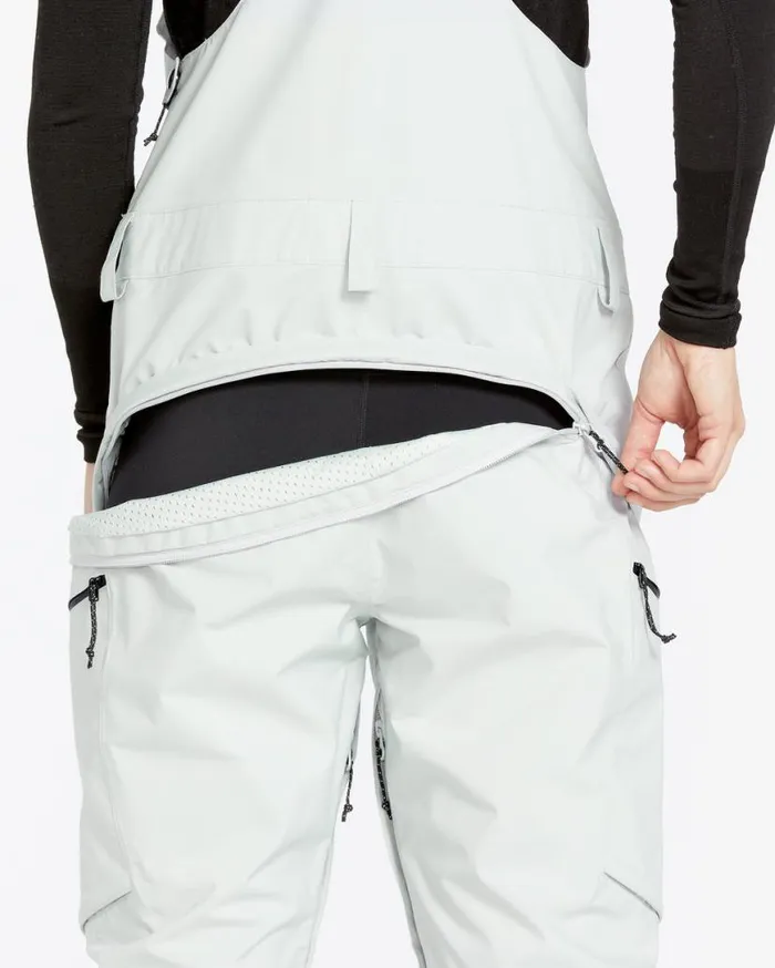 Womens Elm Stretch Gore Bib Overalls 8211 Cloud Grey Womens Volcom Pants
