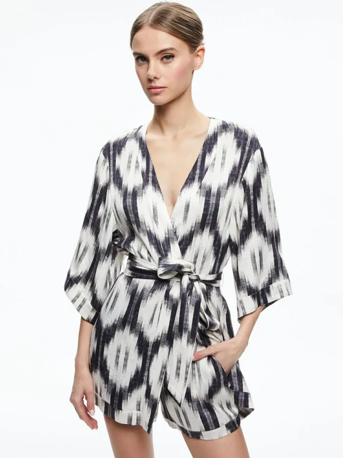 Womens Jackets Coats Alice Olivia Domino Kimono With Tie Belt Classic Ikat