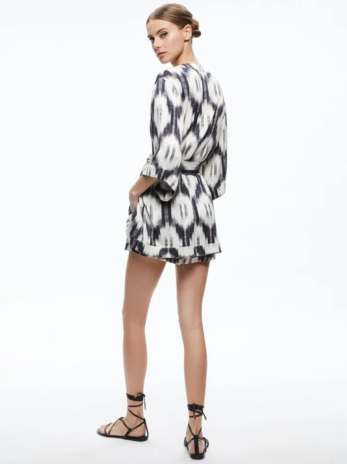 Womens Jackets Coats Alice Olivia Domino Kimono With Tie Belt Classic Ikat