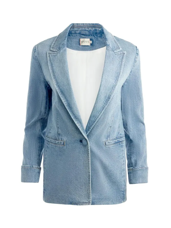 Womens Jackets Coats Alice Olivia Justine Rolled Cuff Blazer Georgia Vintage Blue Womens Jackets Coats Alice Olivia Justine Rolled Cuff Blazer Georgia Vintage Blue