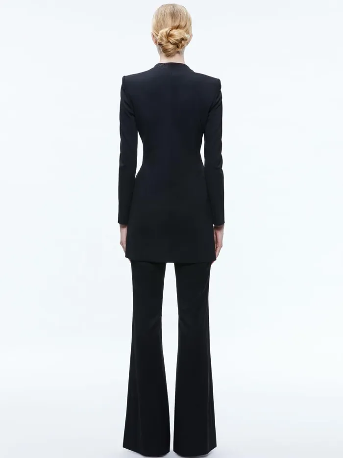 Womens Jackets Coats Alice Olivia Lucien Curved VNeck Fitted Blazer Black