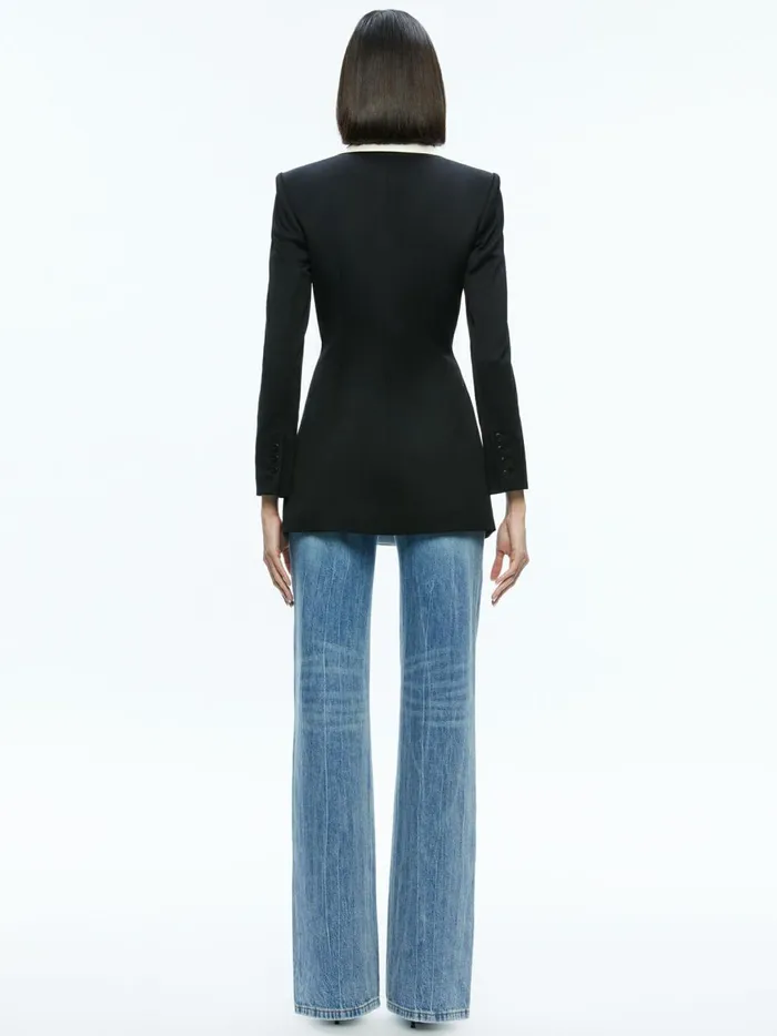 Womens Jackets Coats Alice Olivia Silvie Fitted Blazer Blackecru