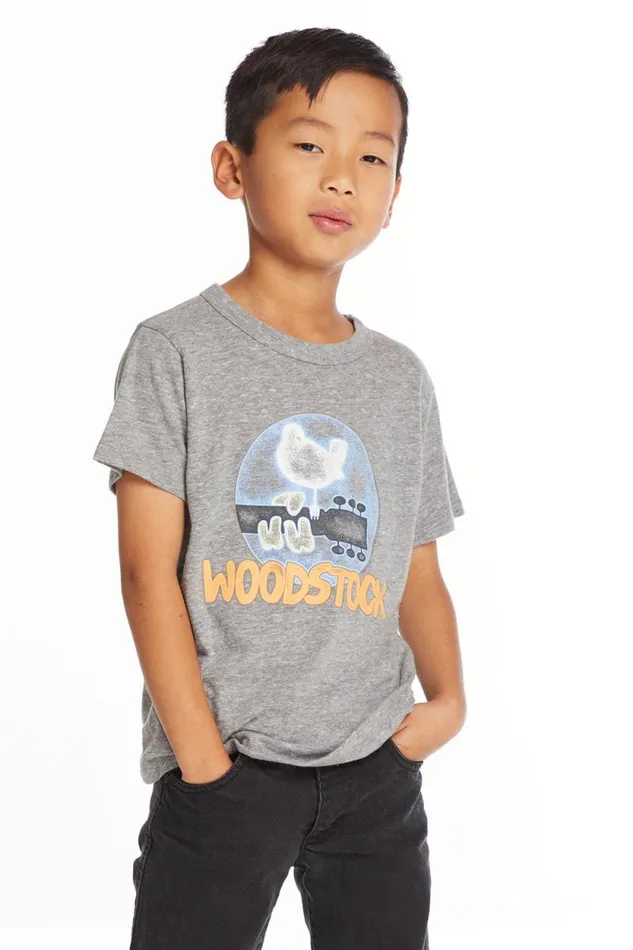 WomensKids Chaser Brand Music Woodstock Bird On Guitar Boys Crew Neck Tee
