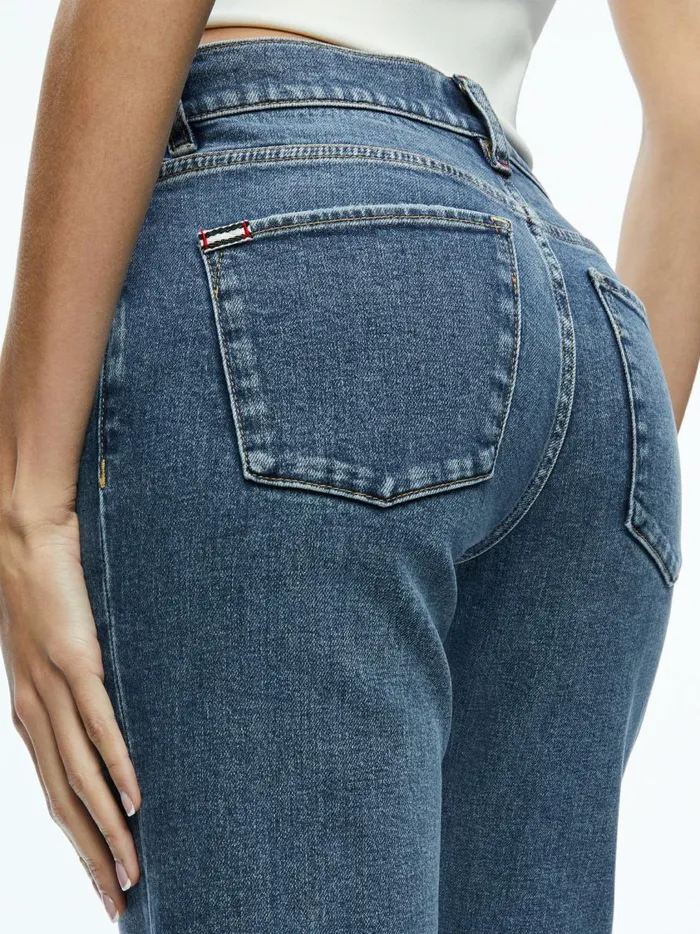 Womens Pants Alice Olivia Abilene Low Rise Cuffed Jean Lola Blue