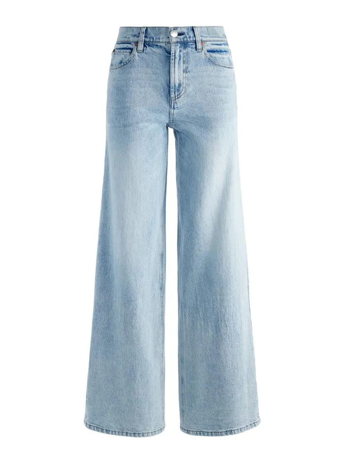 Womens Pants Alice Olivia Trish Mid Rise Baggy Jean Rockstar Blue