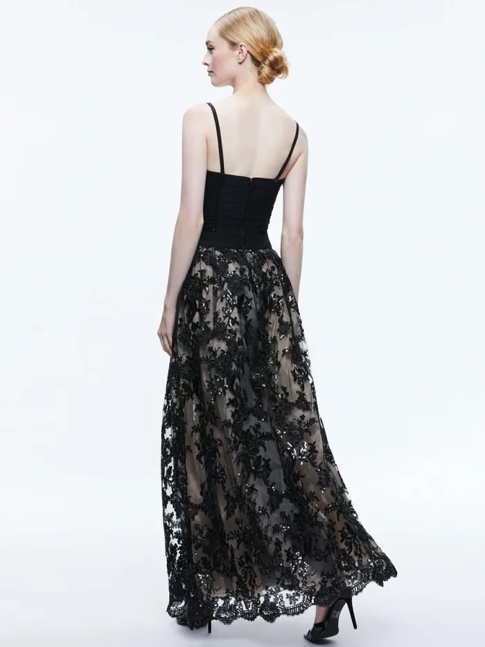 Womens Skirts Alice Olivia Tina Embellished Gown Skirt Black