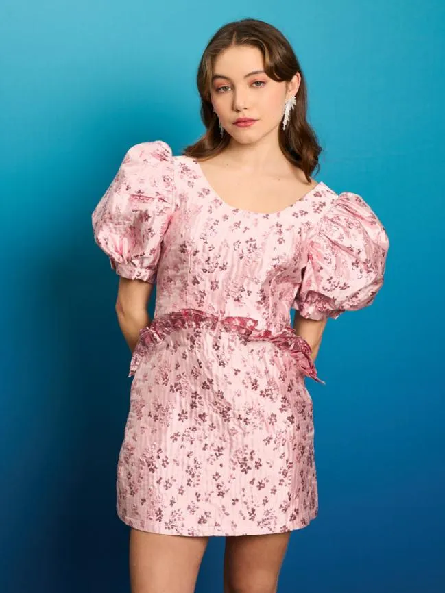 Womenswear Cherub Fish Jacquard Mini Dress Baby Pink Sister Jane