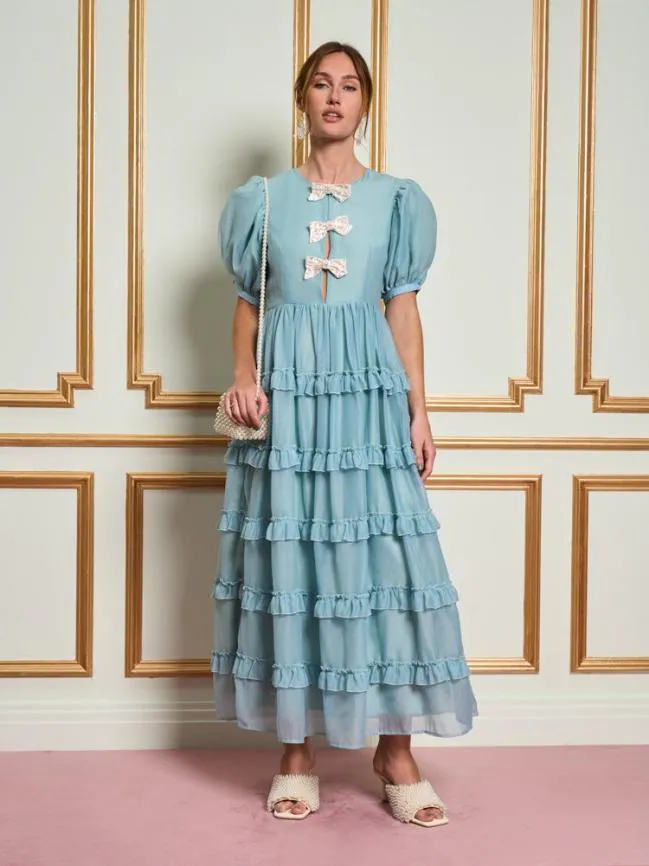 Womenswear DREAM Pistachio Bow Midi Dress Celadon Green Sister Jane