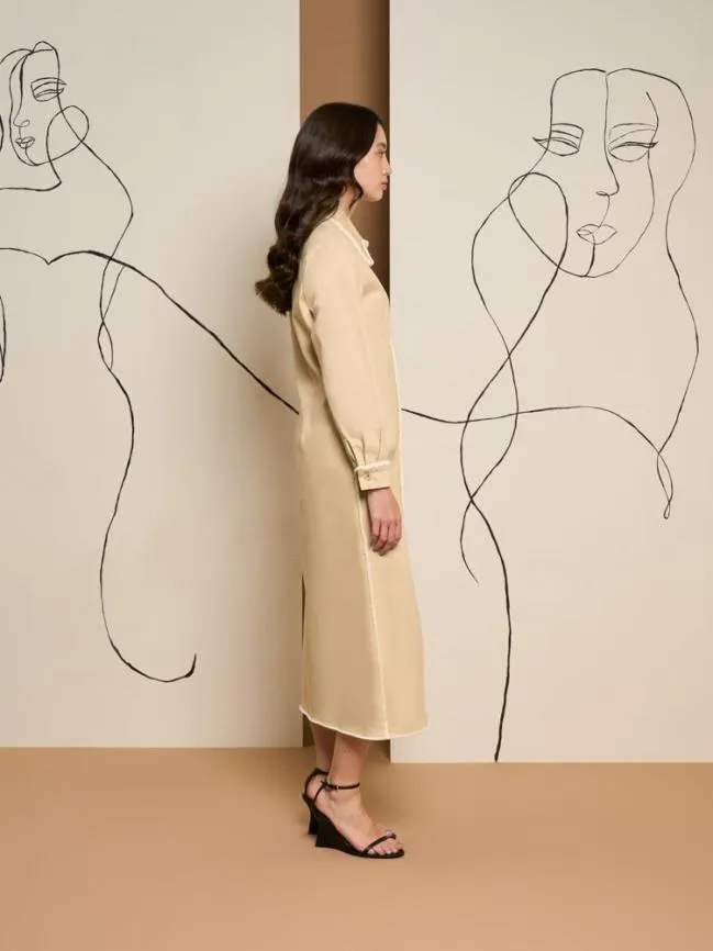 Womenswear Ghospell Harper Frayed Shirt Dress Pearled Cream Sister Jane Womenswear Ghospell Harper Frayed Shirt Dress Pearled Cream Sister Jane